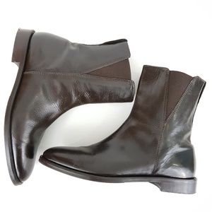 Brown Leather Ankle Boots Zip Up Vero Cuoio Italy